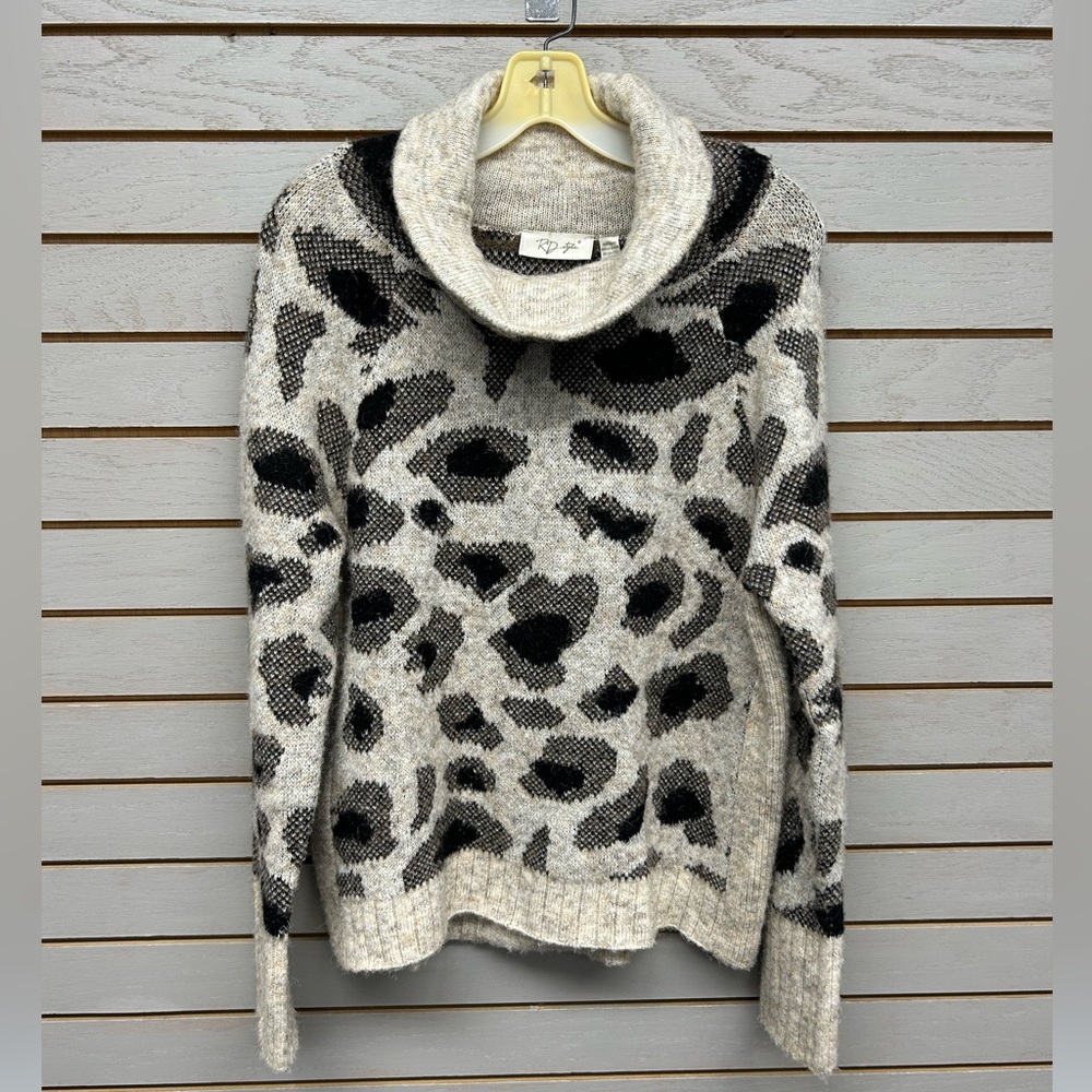 RD Style Black and Gray Cowl Neck Sweater